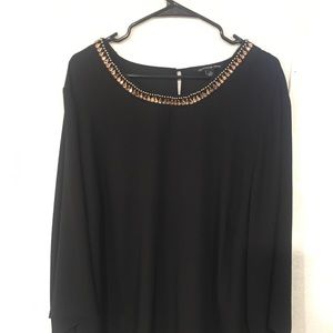 Dress black top with beaded neckline